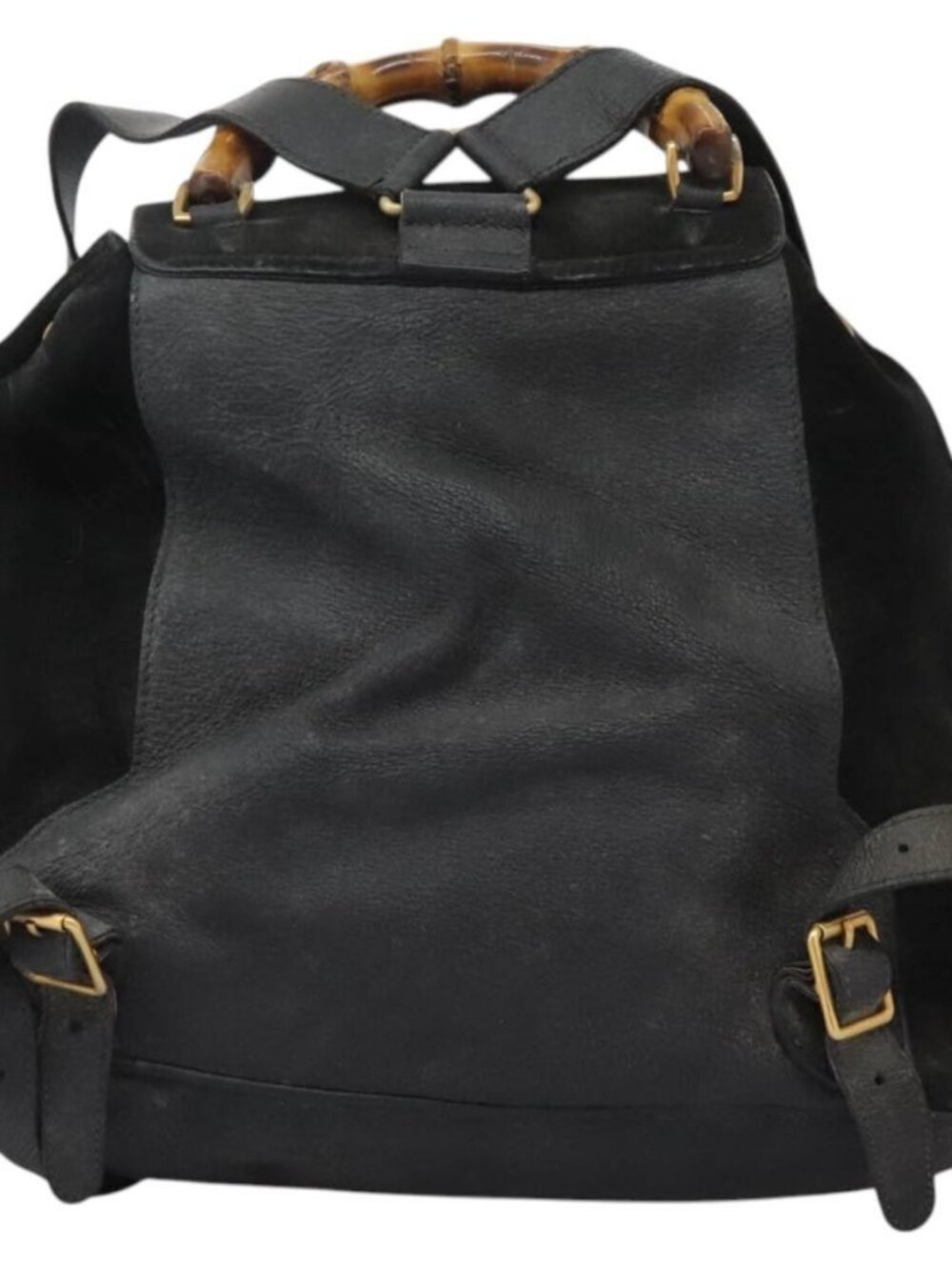 GUCCI Bamboo Backpack Suede Black Gold 003 1998 0016 Auth th6031 - Picture 3 of 16